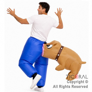 DISFRAZ INFLABLE PERRO MORDEDOR ADULTO 1,60 MT X 1,90